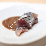 うを徳 - 2024.8 根室産秋刀魚お造り肝醤油添え