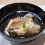 うを徳 - 2024.8 お椀（愛媛産絹かわなす、加賀蓮根の擂り流し、香川志度産マナガツオ幽庵蒸し）