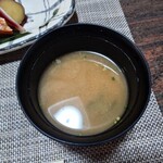閑祥庵 禅紫 - ▷食事
      ◯お味噌汁
      ミックス味噌となる
      出汁感もほんのりとあり美味しい