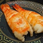 グルメ回転すし　一心 - えび（ぼたんえびだったかな？）