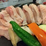 土佐のおきゃく - 田島鶏と高知野菜の岩塩プレート焼き