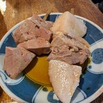 宇ち多゛ - レバボイルとアブラ少ないとこ 一本ずつ お酢 です