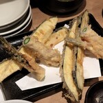 天ぷらと日本酒 明日源 - ちょい飲みセットの天ぷら②