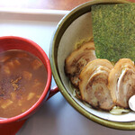 麺カフェ ひまわり - つけ麺＋うずら＆チャーシューＴＰ