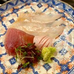 馬車道 大かわ - お造り　ヒラメぷりぷり♪