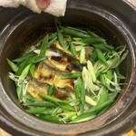 馬車道 大かわ - 鮎と九条葱の炊き込みご飯
