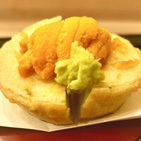 馬車道 大かわ - 水茄子の唐揚げon雲丹わさび♪