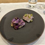 シャントレル - 4皿目
      ・カツオ、シェリービネガー
      ・アジのマリネ