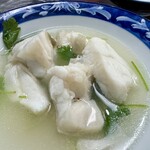 珊瑚礁 - この時点でクエでお腹いっぱい。酒蒸し。スープ飲んでみて下さい。