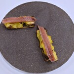 anchoa - Aperitivo：アンチョア コカ（アンチョビとトランペットズッキーニのコカ）〈相模湾魚介スペシャルコース〉
