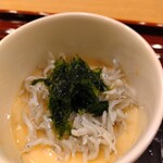 鮨 はなやま - シラスと海苔の茶碗蒸し