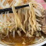 ラーメン もっけだの - 『青唐味噌ラーメンニンニク野菜マシマシ』の麺