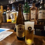 酒菜 山もと山もと - お酒①サッポロラガービール赤星(瓶ビール、サッポロビール)(税込880円)
