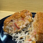 おき野 - カニクリームコロッケ 紅ズワイソース