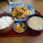 鳳蘭 - 日替り定食（ザーサイと玉子と細切り野菜の炒め）2024.07.08