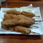 鳥栄 - レバカツ串？！