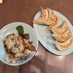 中華レストラン ポン太 - 餃子と回鍋肉(小皿)