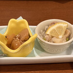 ヒル薬膳粥・ヨル貝料理カイノクチ - 前菜４種