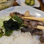 キッチン ブルー グローブ - 牛小間といんげん豆