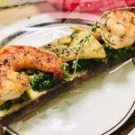 エテコ ブレッド - 海老とアボカド、筍のタルティーヌ