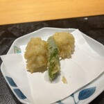 鮨 不二楼 - 鱧と万願寺とうがらし天ぷら