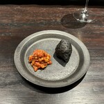 産直鮨 一石三鳥 - 但馬牛とイカ墨のゼッポリーネ