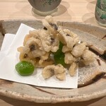 味ひろ - 鱧の皮と新銀杏のあられ