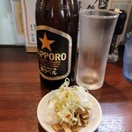 麺の風 祥気 - 瓶ビール￥600とお通し