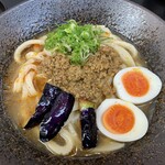 極楽うどん TKU - 麻辣カレー大阪つけ麺（〆ミニご飯付き）