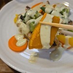 キッチン ブルー グローブ - 手前の南瓜から