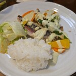 キッチン ブルー グローブ - ワンプレートにします