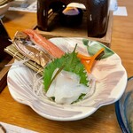 湯宿 だいいち - 根室産の生ズワイガニ／鱈の昆布〆