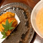 肴のほね - ハモの唐揚げ梅酢おろしダレ