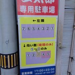 やき鳥三太郎 - 駐車場案内(2024年8月13日撮影)