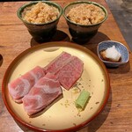 焼うお いし川 - おまかせコース
      厳選焼きうお7種+お椀、うにいくら丼 15200円
      《2品目》焼うお2種「特上カルビ」