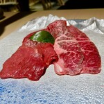 焼肉料理 牛吉日和 - 厳選和牛三種（モモ・ミスジ・クリミ）