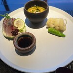 炭火鉄板焼　杜季 - 前菜３種