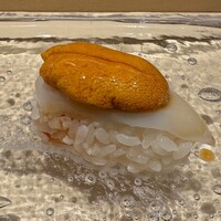 鮨 なかや - 紫雲丹と新烏賊 ※烏賊の食感に雲丹の濃厚さが良き