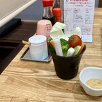 串カツ　ほおかむり - お通しは野菜ステック