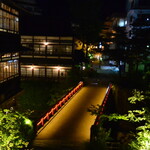 四万温泉 積善館 - 赤い橋を本館2階から