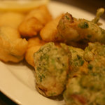 タコとスッキーニとベビーコーンのフリット