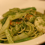 ホタテと海老のスパゲッティ　ジェノベーゼ