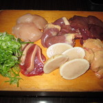 地鶏５種盛り・・？with白子でメニューに無い６種盛り