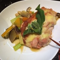 高麗橋桜花 - 日替わりのとりももチーズ焼き。