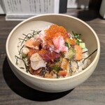 Shoyu o Kakenai Kaisen-don Umi Sachi - Maguro and Salmon Jewel Rice Bowl, JPY 1,580