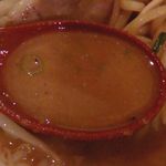 人力俥 - 海老そばストロングのスープ