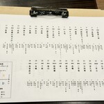 蔵四季 - 日本酒メニュー①