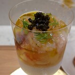 Haruka Murooka - 桃/トマト/甘エビ peach/tomato / sweet shrimp.