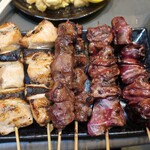 海鮮 焼鳥 ウイング - ・「白レバー(¥201)、ハラミ(¥144)、ねぎま(¥134)」