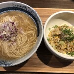鴨出汁中華蕎麦 麺屋yoshiki - 蟹白湯そば+蟹チャーハン